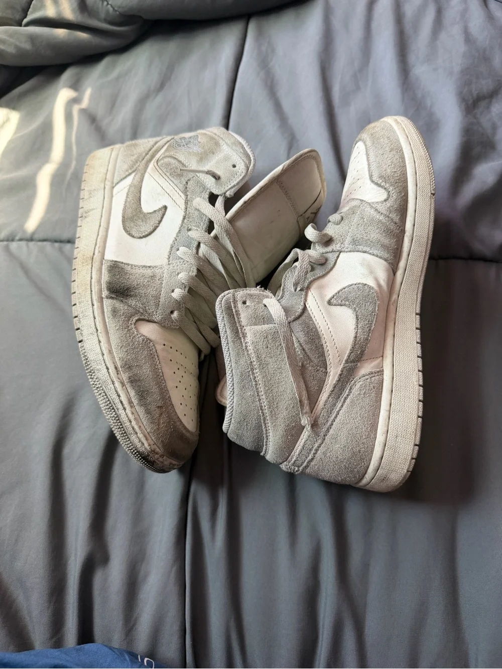 Jordan Men's High-Top Sneakers in Light Gray and White
